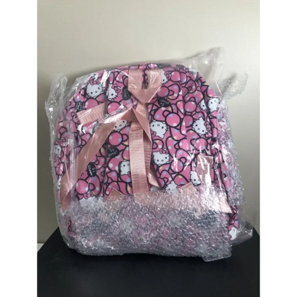 4PCS Hello Kitty Backpack Set School Bag w/ Pencil Case Shoulder Bag Wallet NWT‎